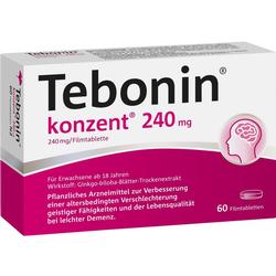Die Verpackung zeigt ein Medikament namens Tebonin konzentr 240 mg.